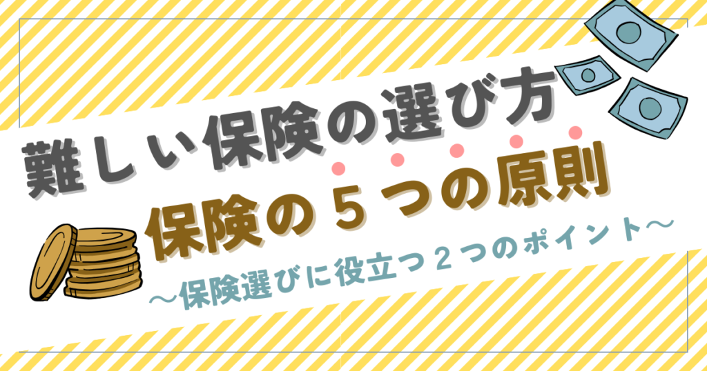 難しい保険の選び方、５つの原則