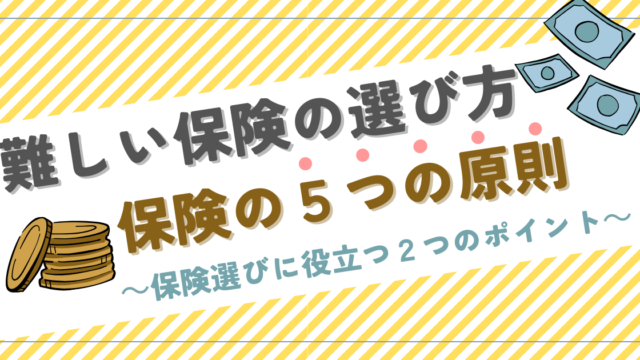 難しい保険の選び方、５つの原則