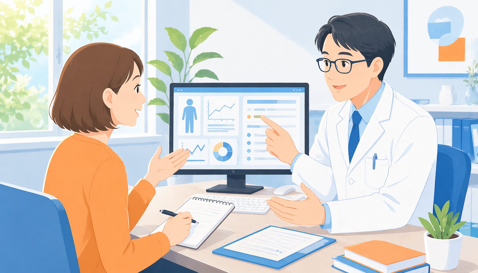 医師との親しみやすい相談イメージ図